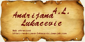 Andrijana Lukačević vizit kartica